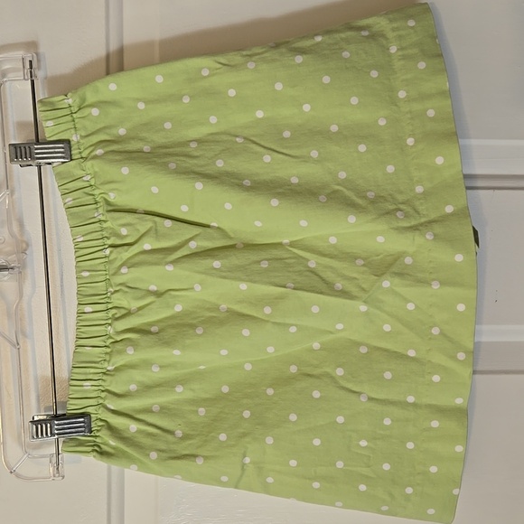 Hartstrings, Girls Skirt, Skort, Sz 8, Green, Chartreuse, White Polka Dot, Bows - Picture 8 of 9